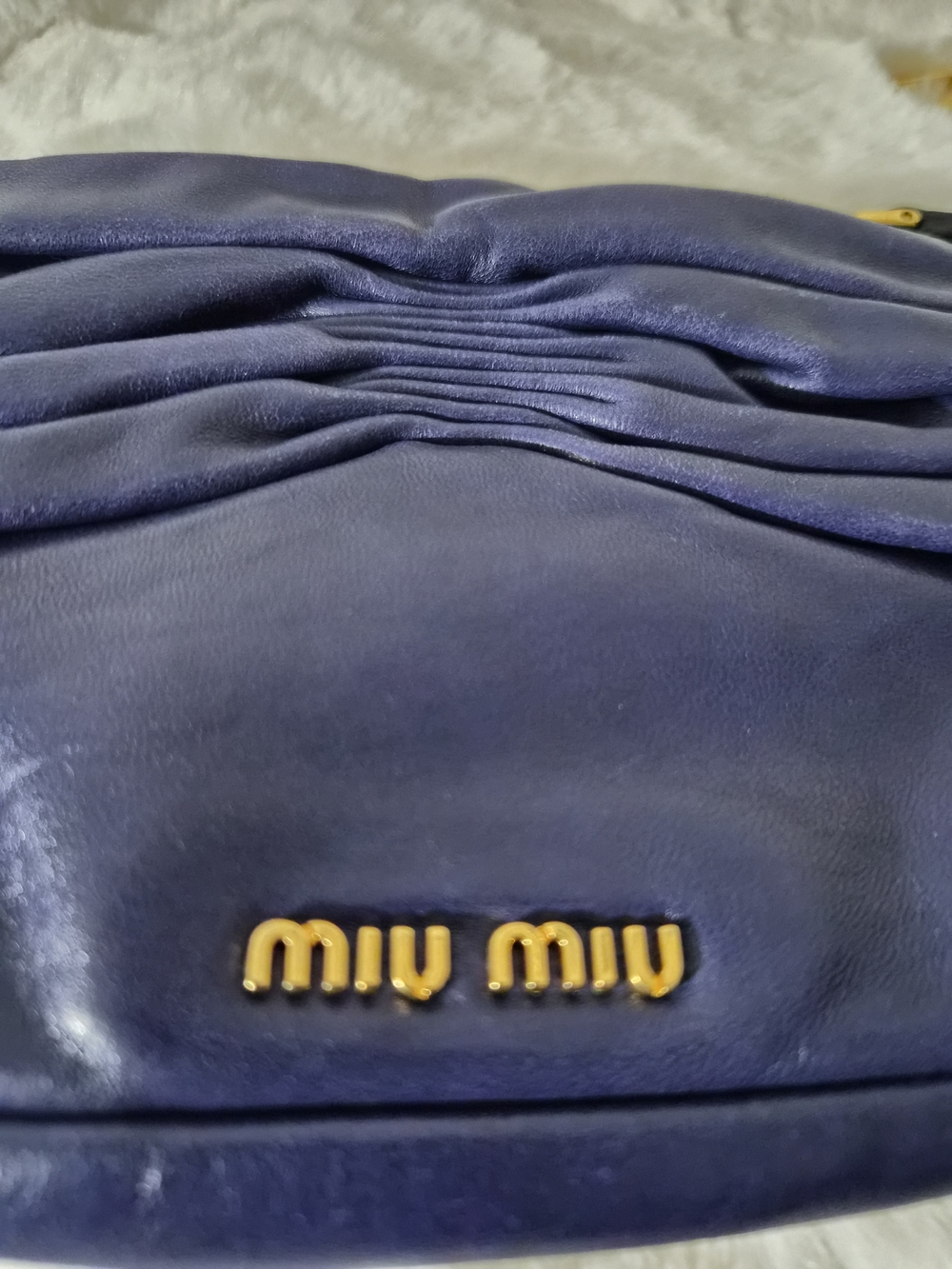 Miu Miu Navy Leather Wristlet Clutch - Picture 5 of 11